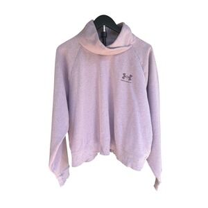 Under Armour Sweatshirt Women Medium Purple EUC Funnel Neck Raglan Logo